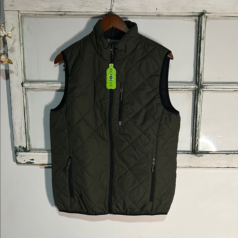 Free Country Green Quilted Vest Insulated Outerwear